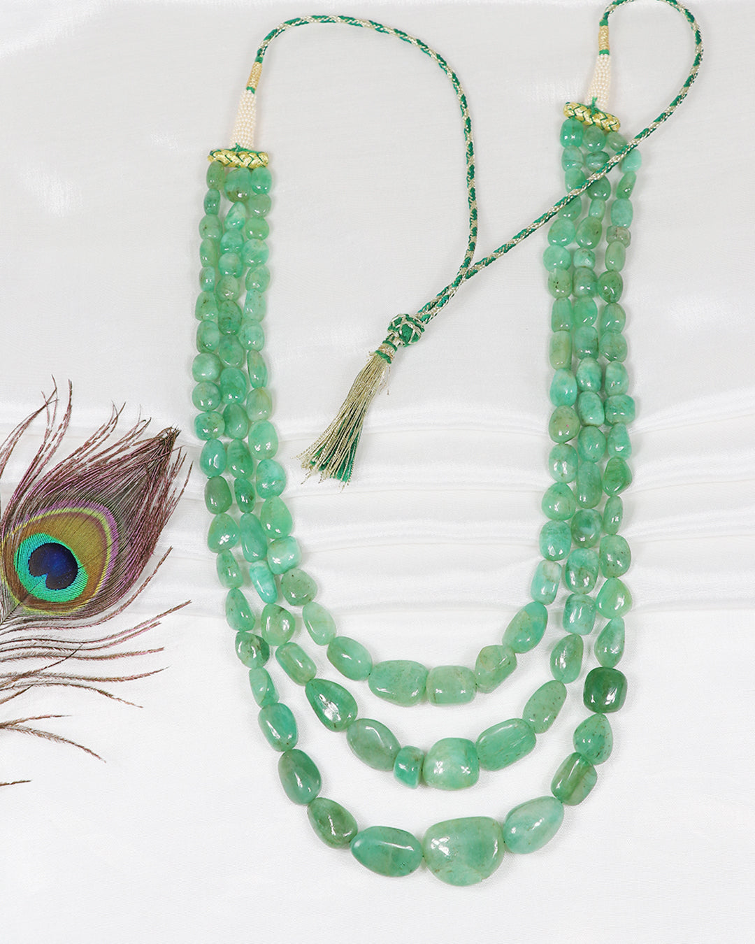 Fine Quality Natural Emerald Gemstone Beads Necklace Jewelry