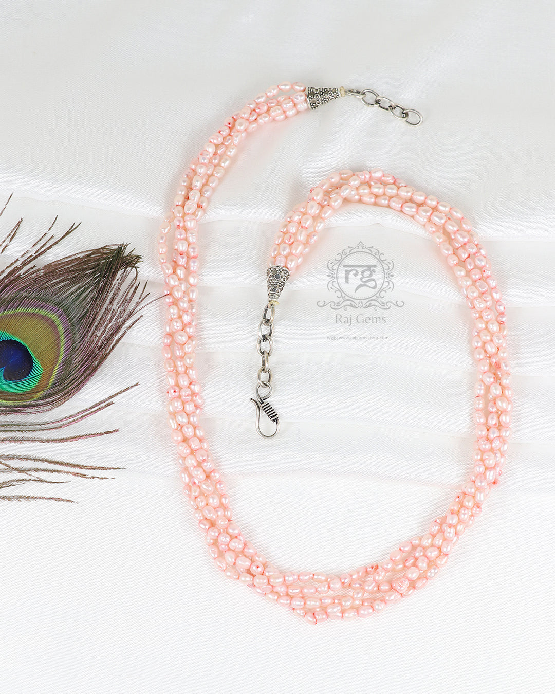 Natural Pink Freshwater Pearl Gemstone Beads Necklace Jewelry