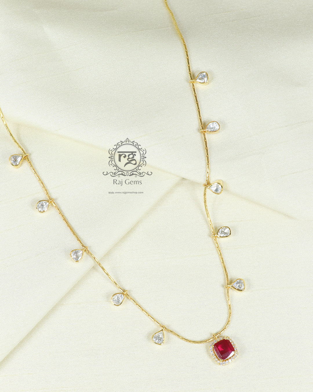 Pure red Designer Neckline