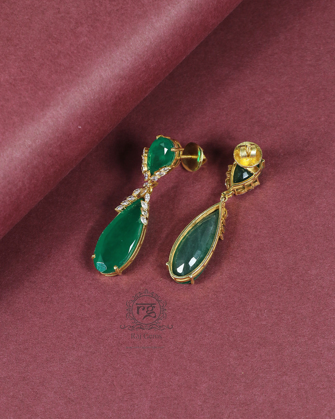 925 Silver Designer Green earrings