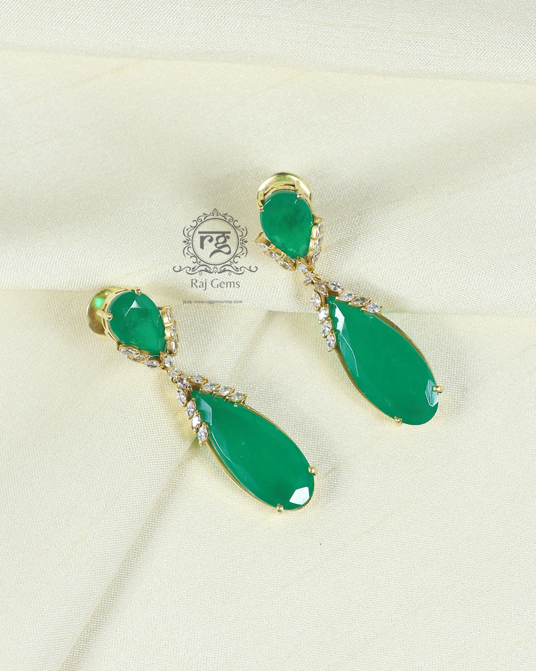 925 Silver Designer Green earrings