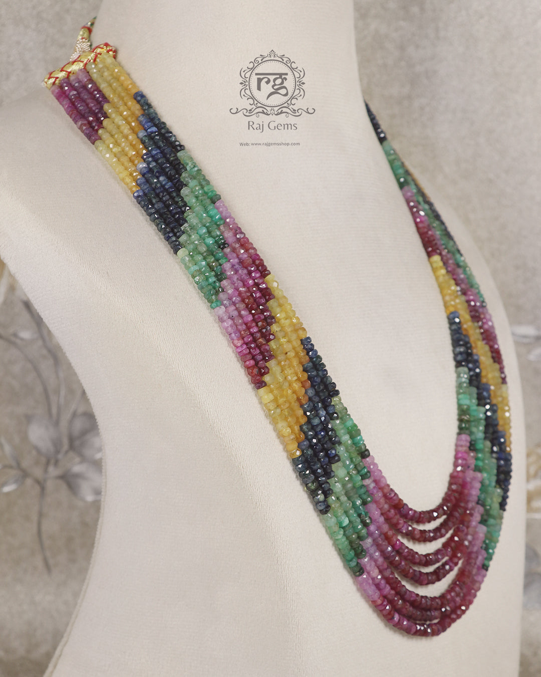 Natural Multi Precious Sapphire Gemstone Beads Necklace Jewelry