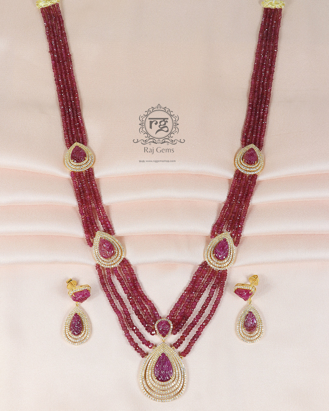 925 Silver Ruby Designer Necklace