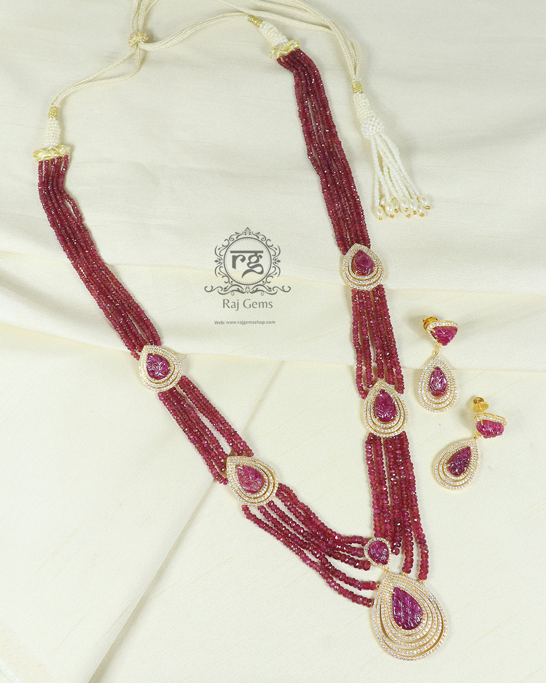 925 Silver Ruby Designer Necklace