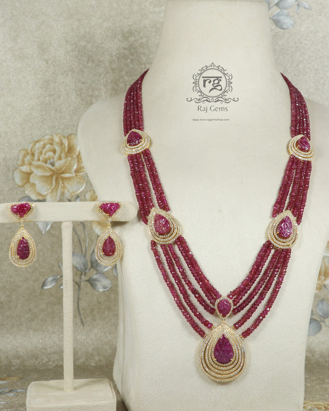 925 Silver Ruby Designer Necklace