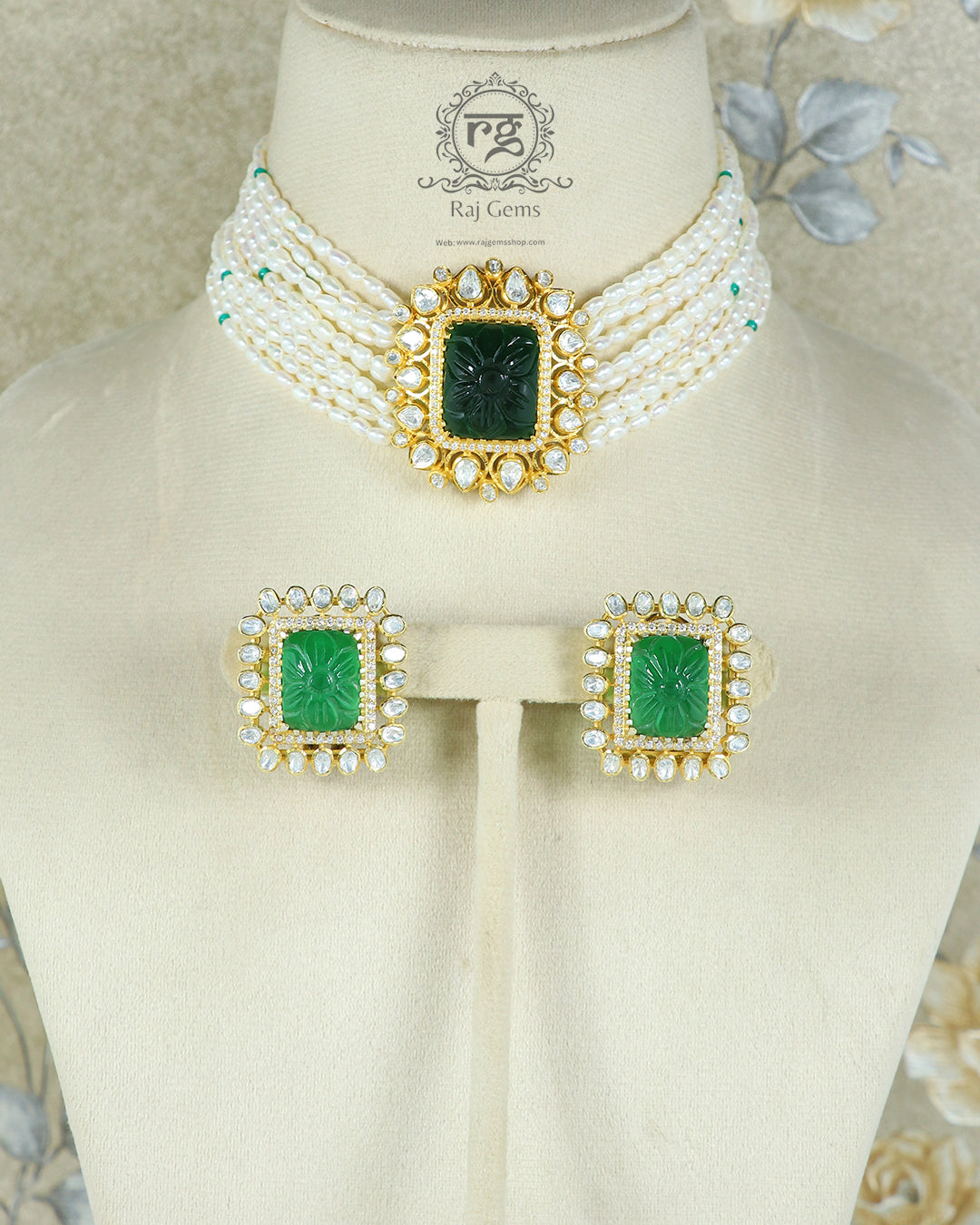 925 Silver Choker Necklace Set with Earring