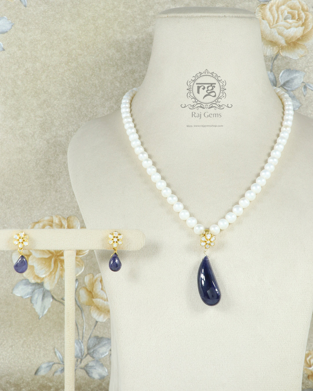 925 Silver Iolite Gemstone Necklace Jewelry