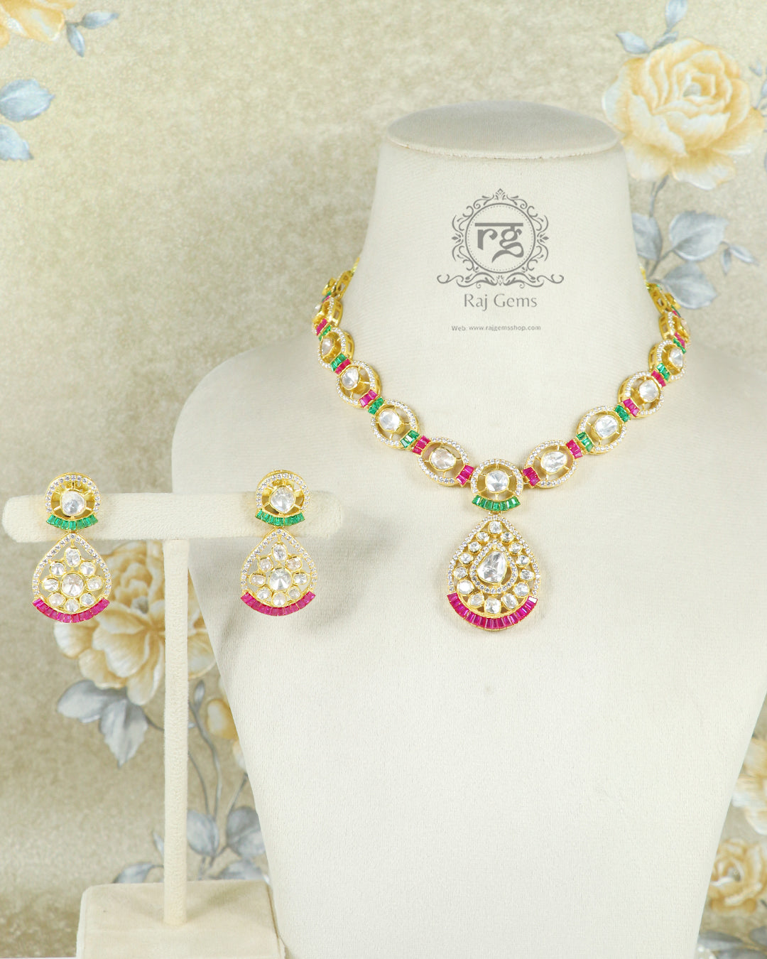 Designer Multicolor Pure Silver Necklace Jewellery