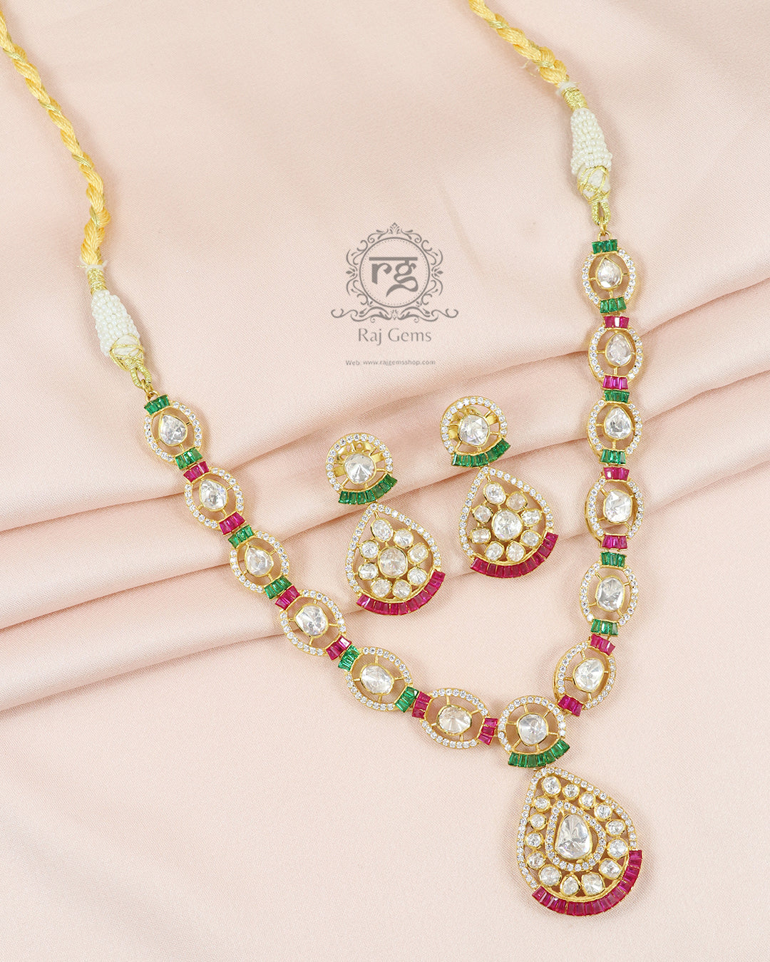 Designer Multicolor Pure Silver Necklace Jewellery
