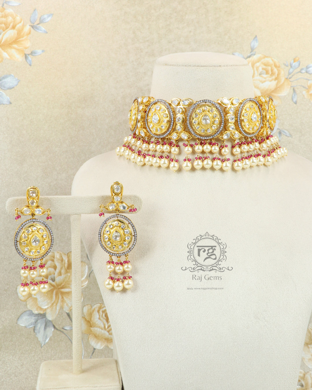 Pure Silver Designer Red Necklace Jewellery