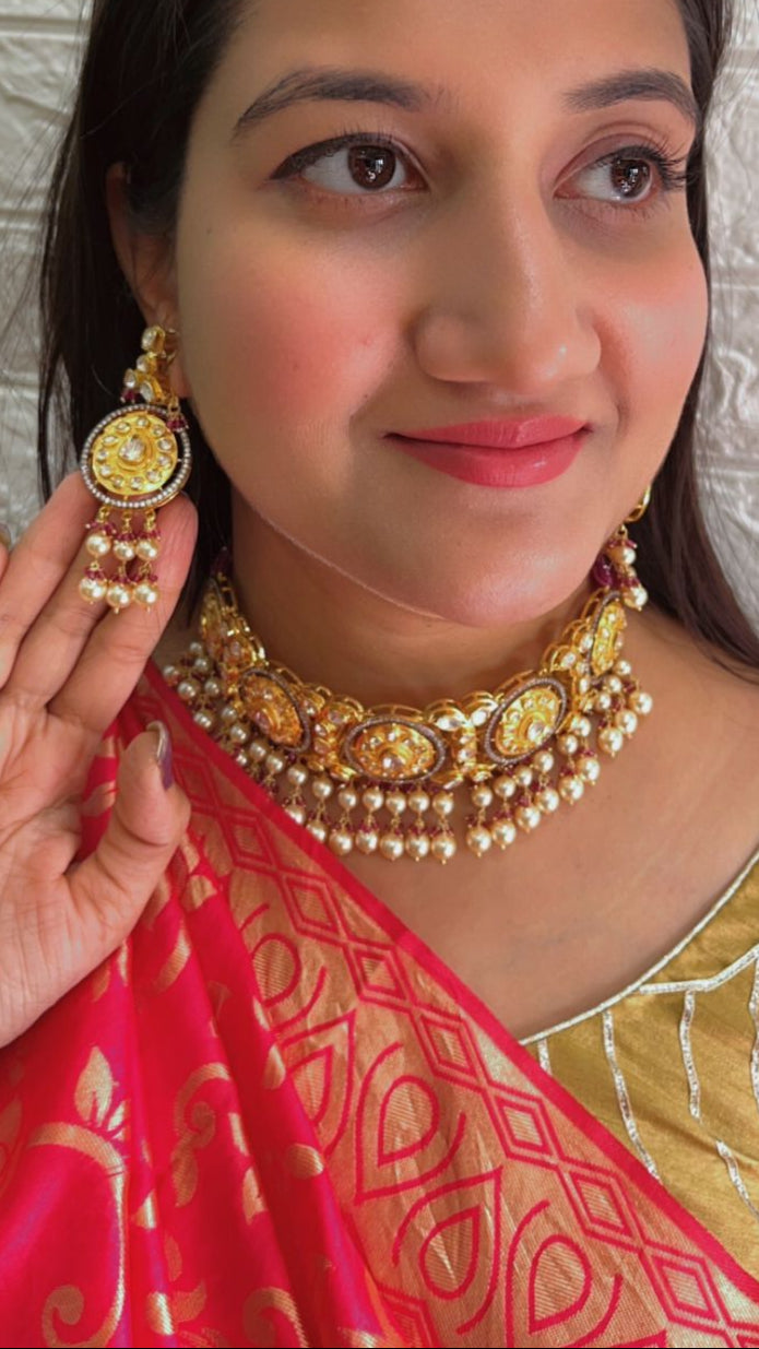 Pure Silver Designer Red Necklace Jewellery