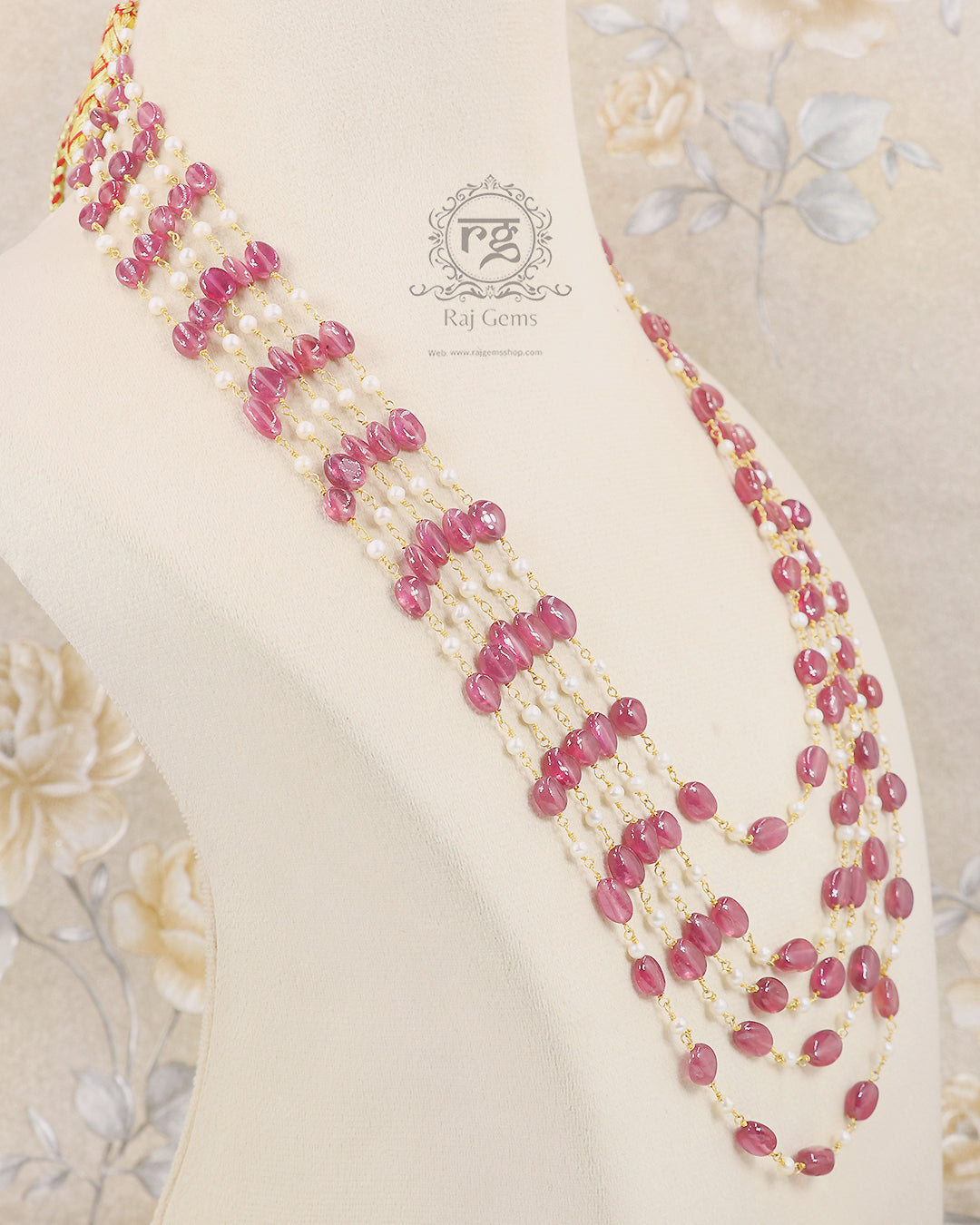 Pure Silver Natural Ruby Gemstone Necklace Jewelry