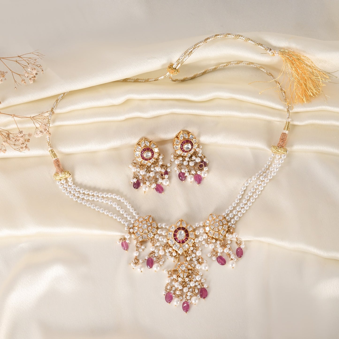 Designer 925 Pure Silver Red Choker Necklace Jewelry