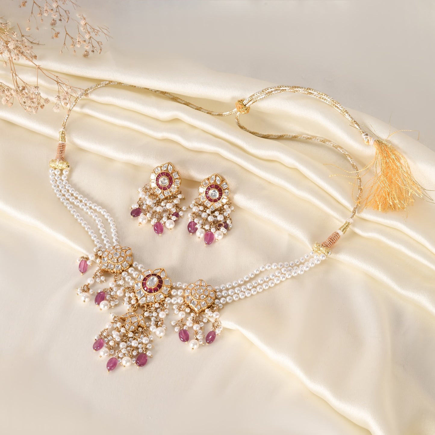 Designer 925 Pure Silver Red Choker Necklace Jewelry