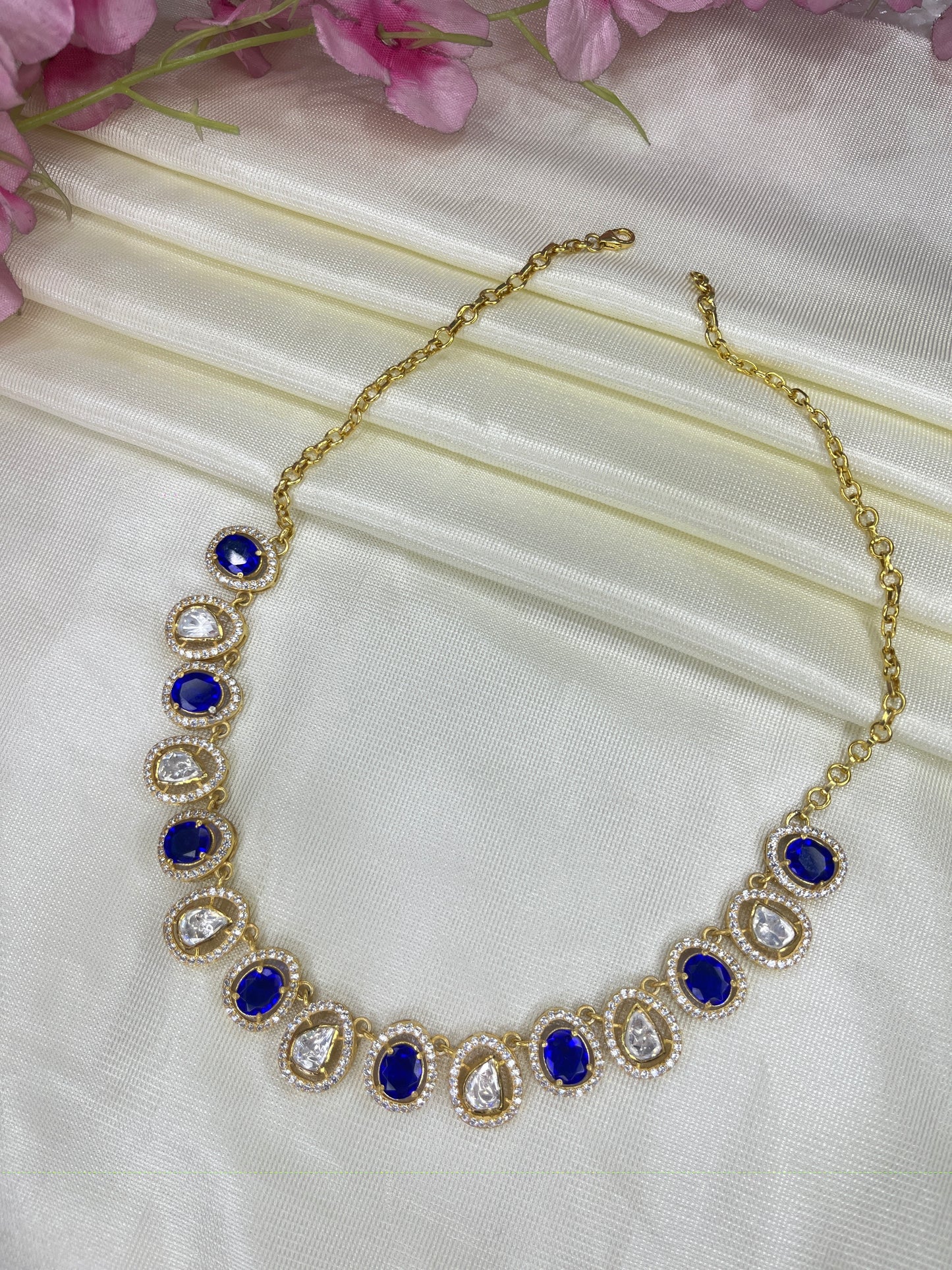 Pure Silver Designer Gemstone Necklace Jewelry