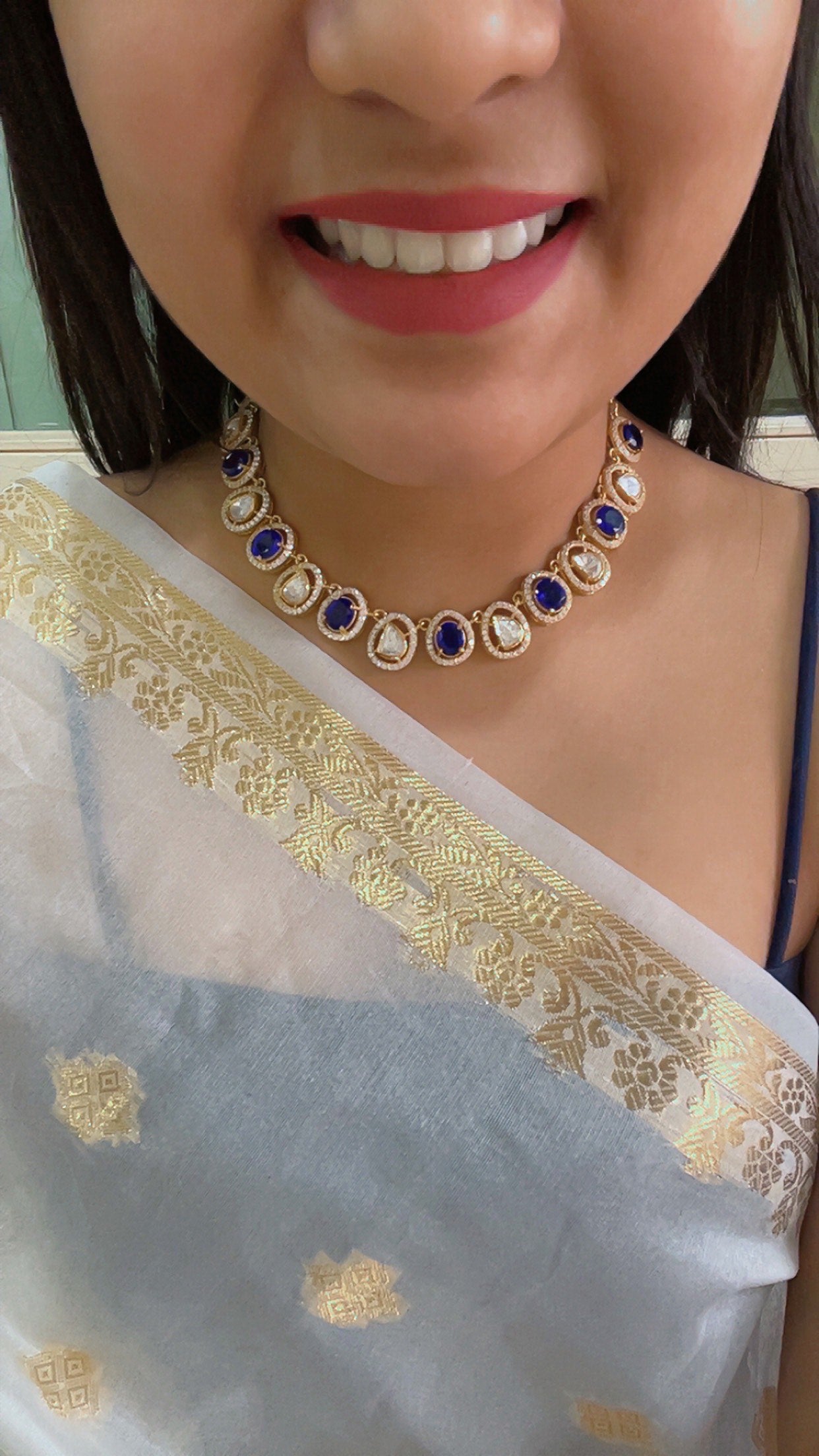 Pure Silver Designer Gemstone Necklace Jewelry