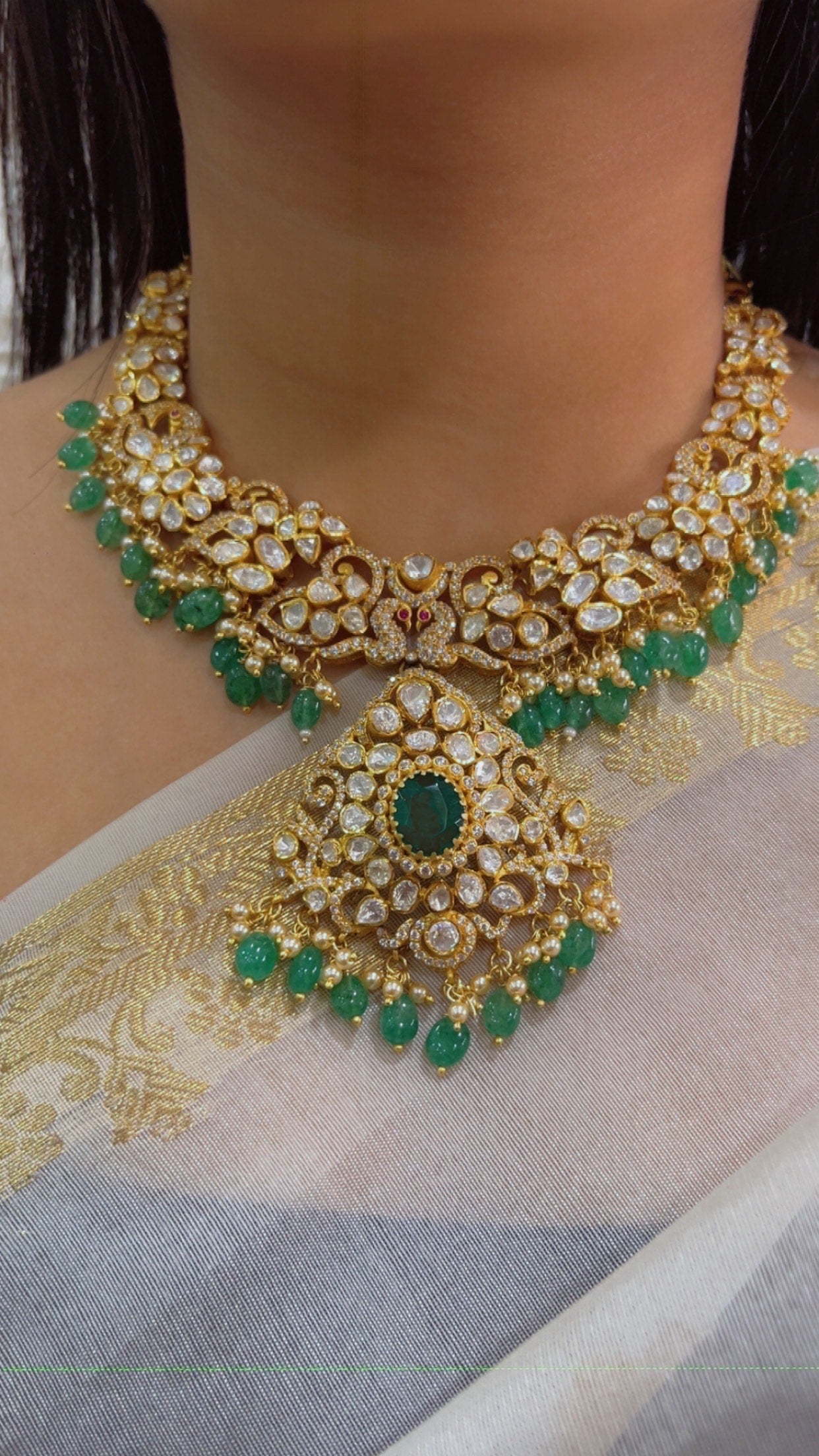 Pure Silver  Designer Choker Necklace Set Jewelry