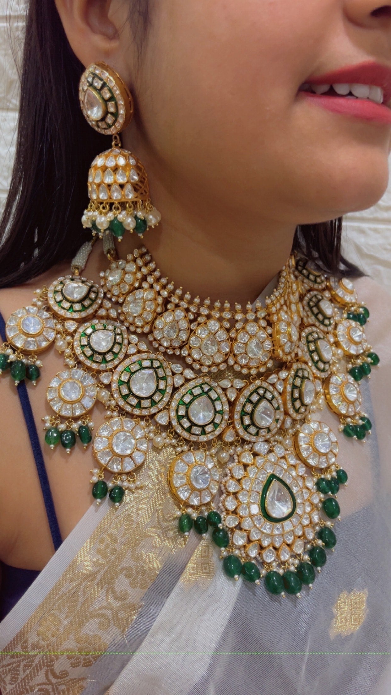 Designer 925 Silver Bridal Necklace Jewelry