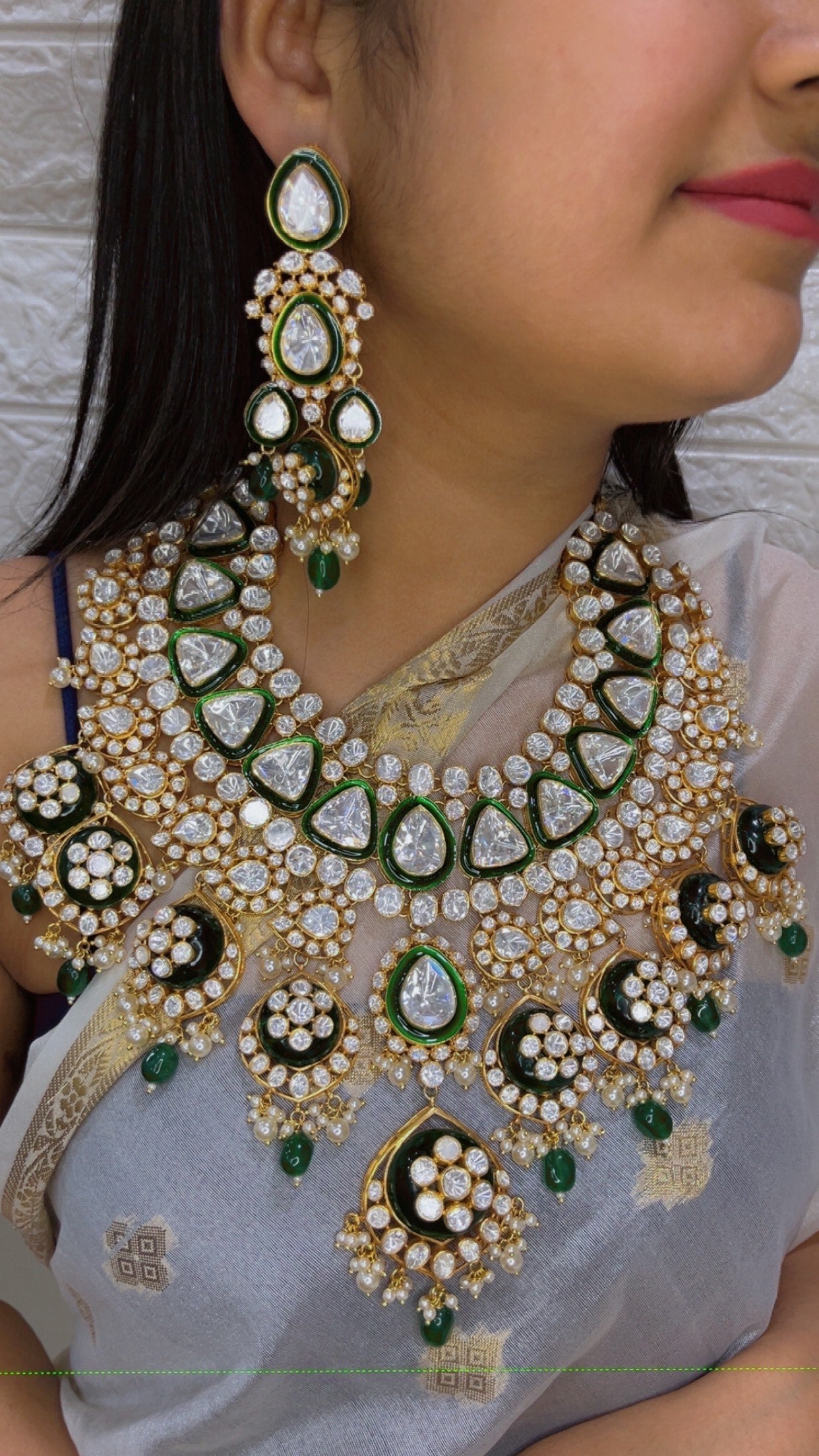 Designer 925 Silver Bridal Necklace Jewelry