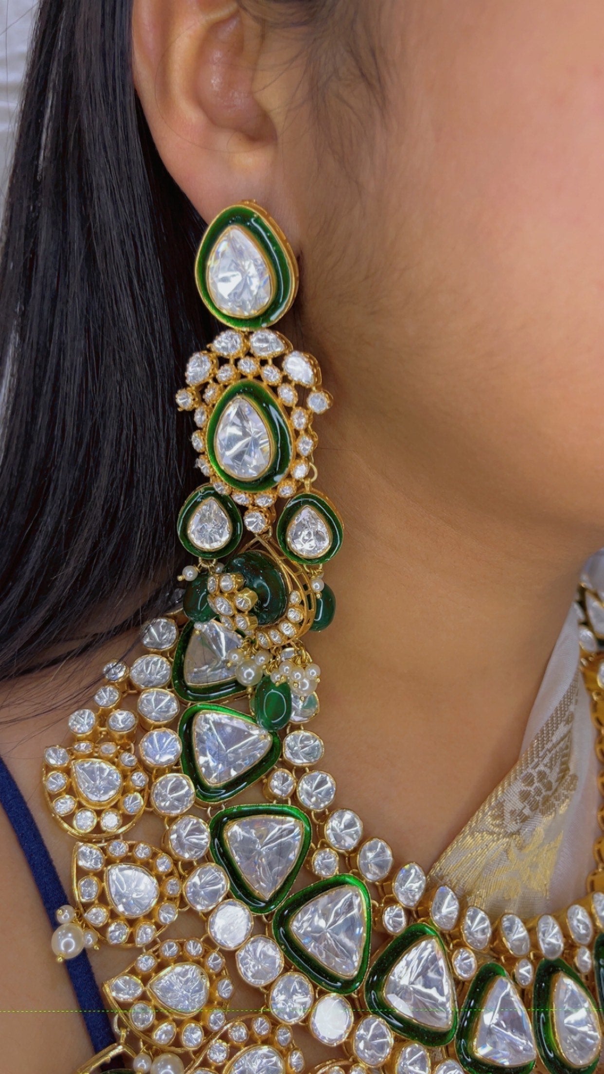 Designer 925 Silver Bridal Necklace Jewelry