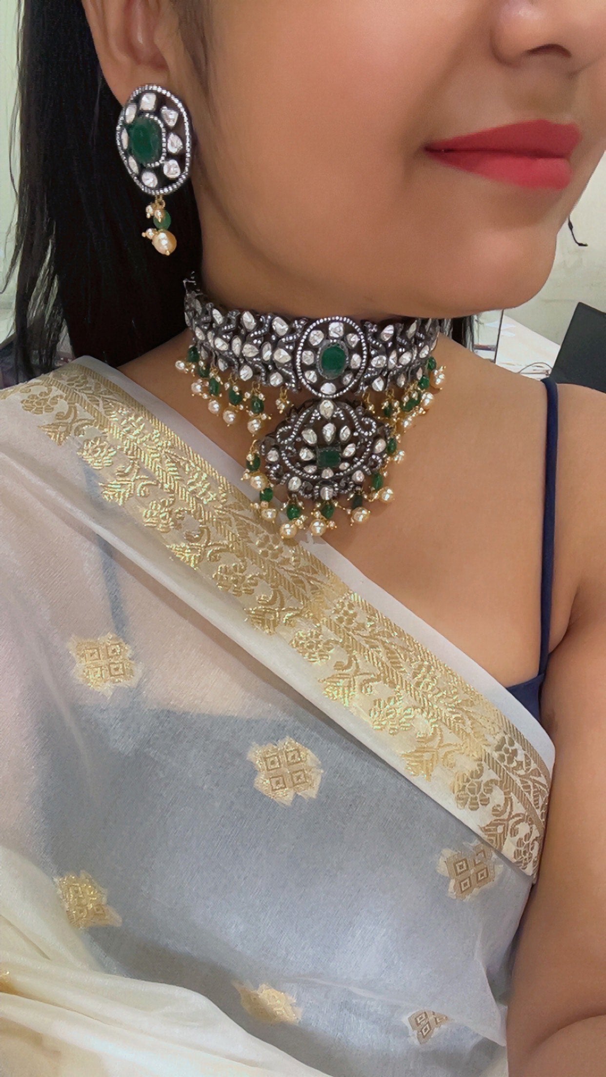 Designer 925 Silver Choker Necklace Jewelry