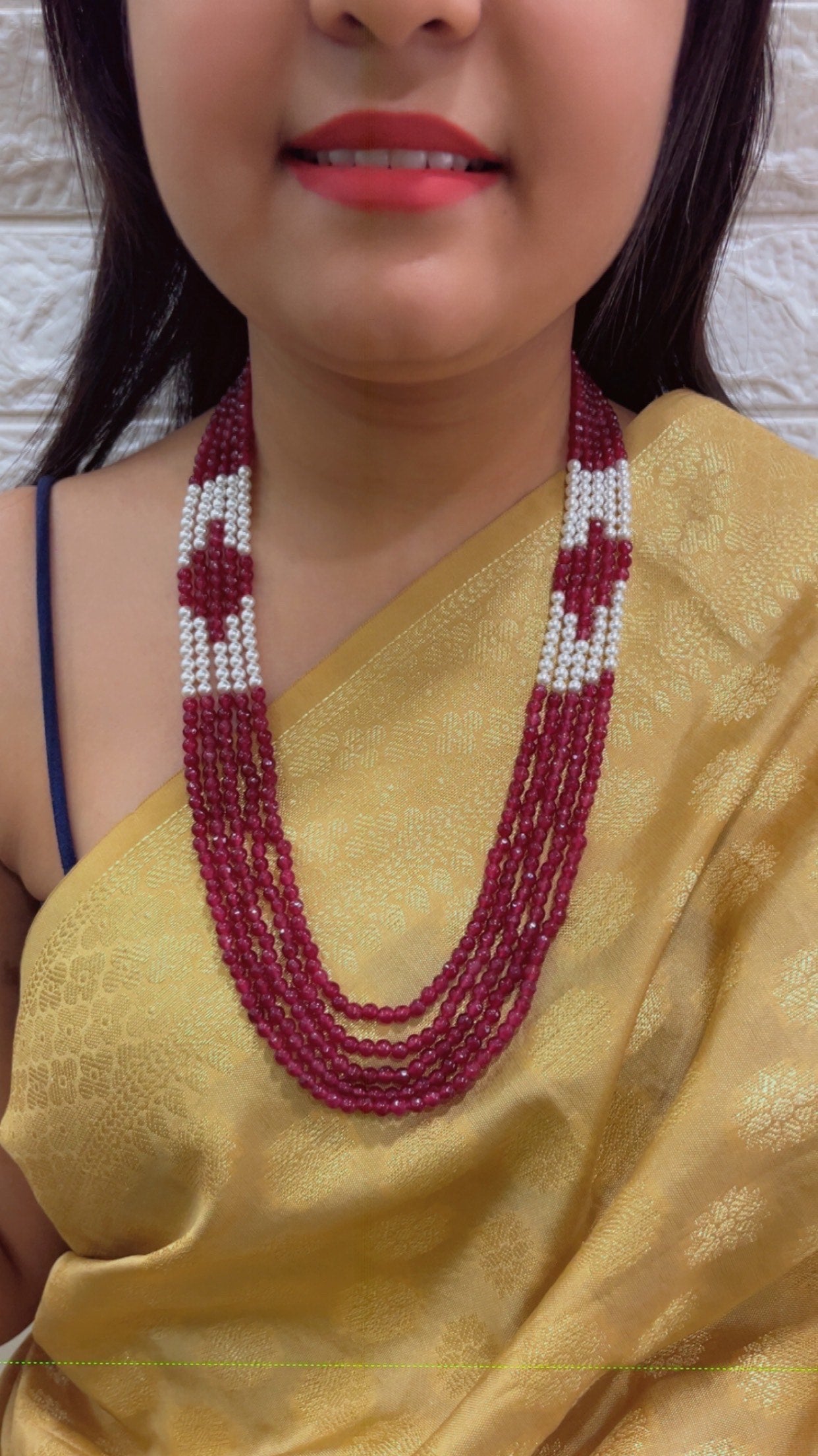 Natural Red Quartz Gemstone Beads Necklace Jewelry