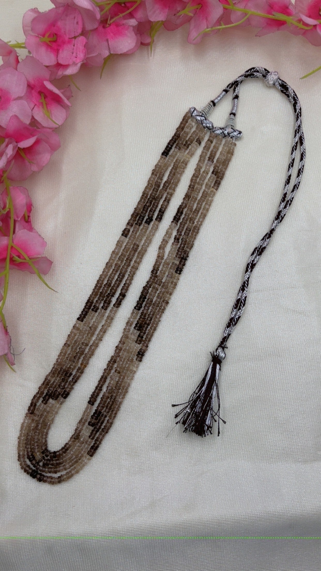 Natural Smoky Gemstone Beads Necklace Jewelry