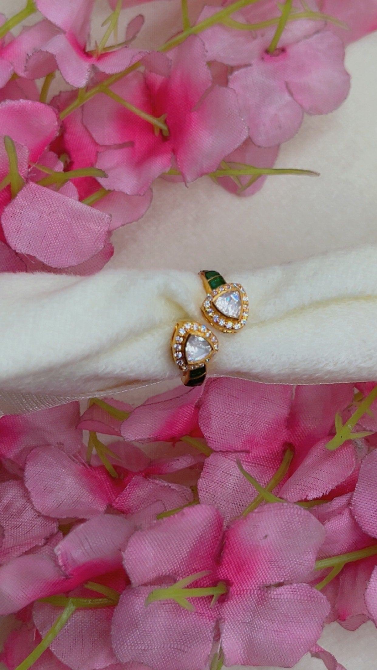 Designer 925 Silver Green Adjustable Ring