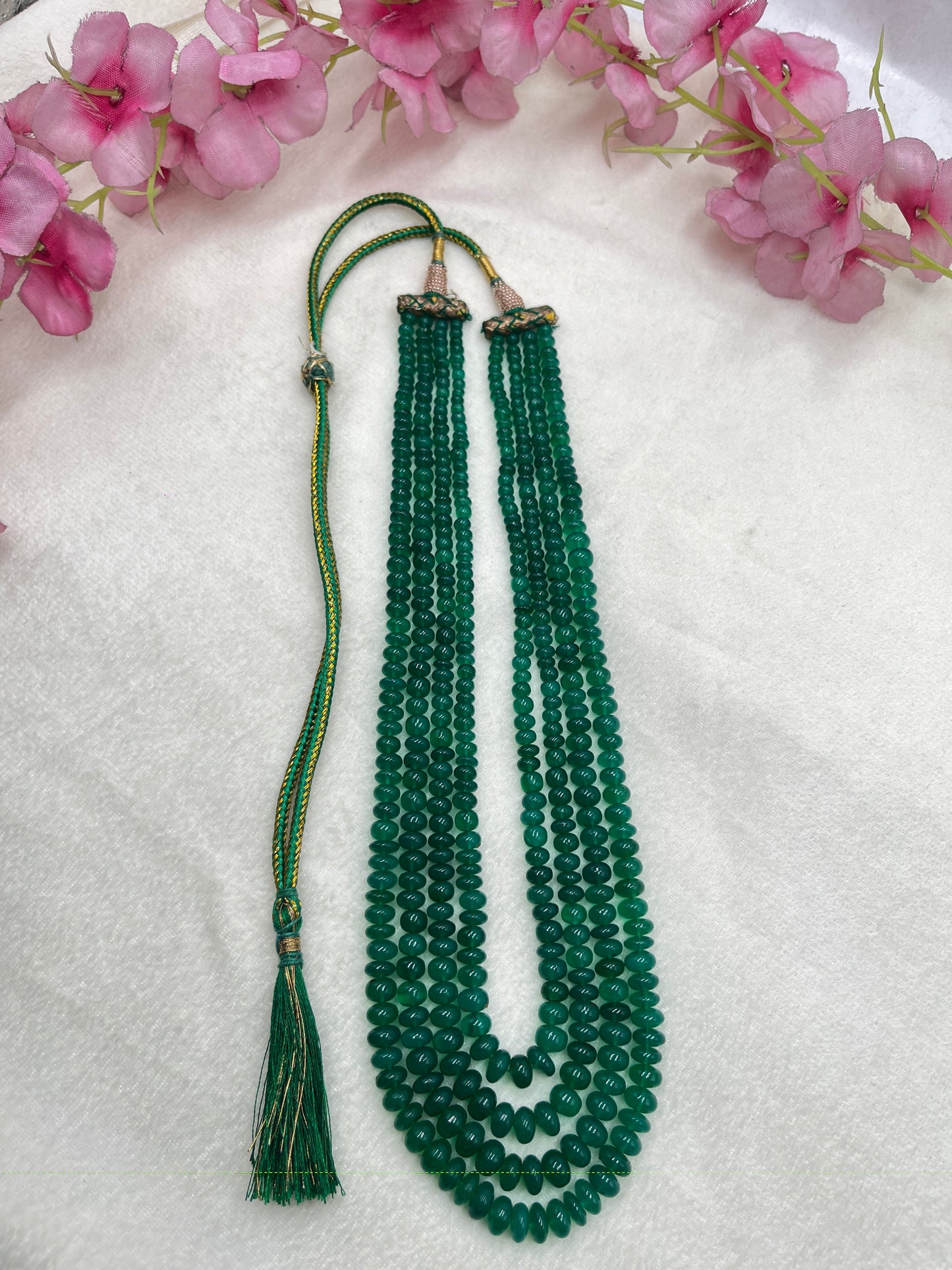 Natural Green Onyx Gemstone Beads Necklace Jewelry