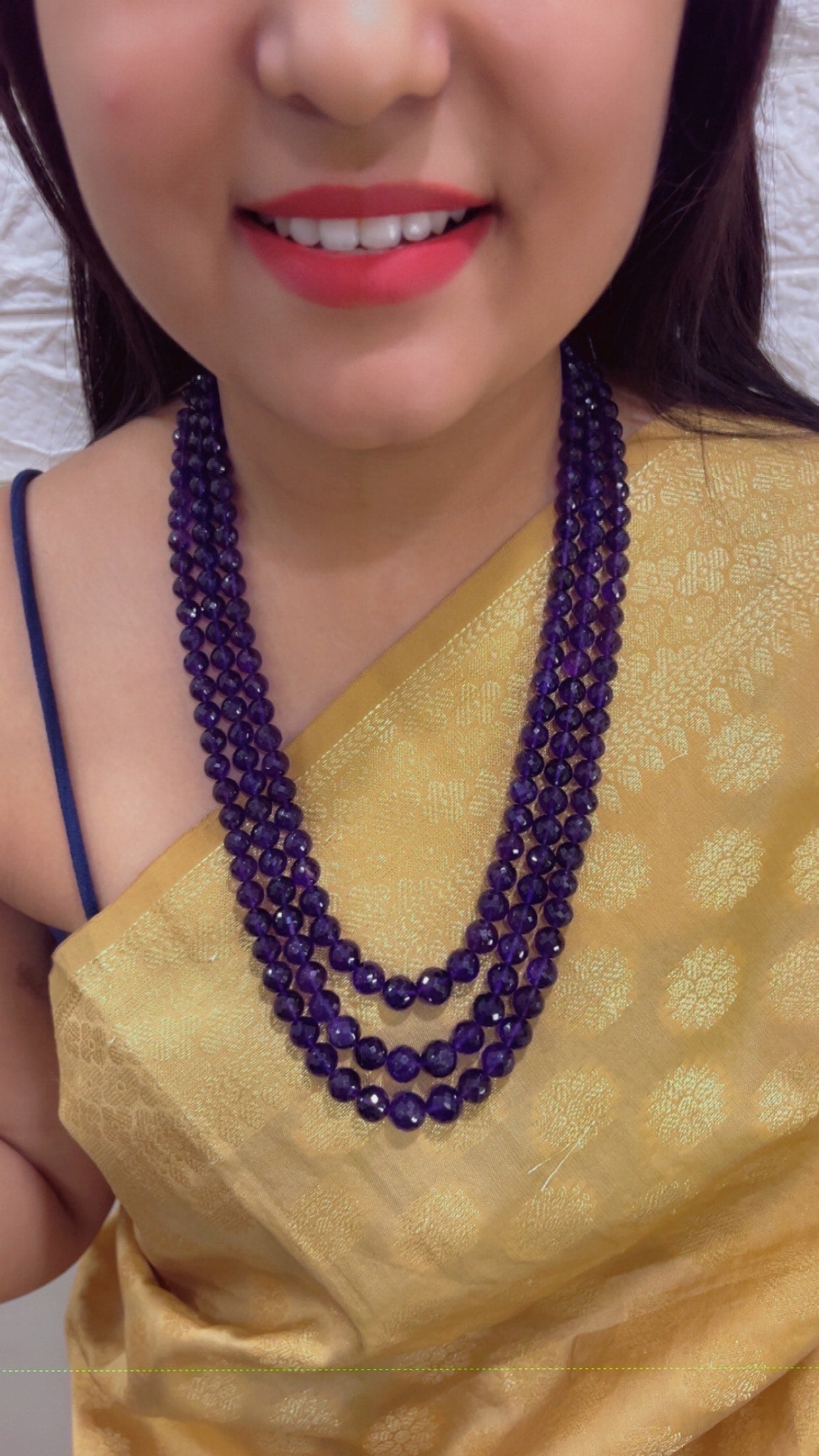 Natural Amethyst Gemstone Beads Necklace Jewelry