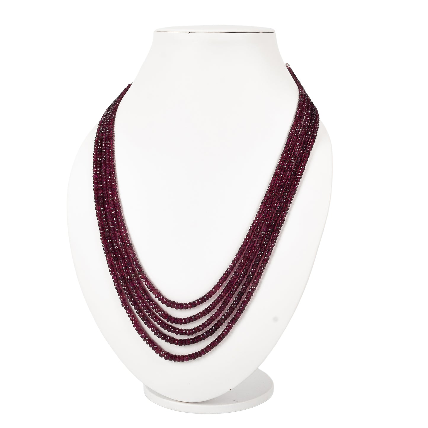 Natural Pink Tourmaline Gemstone Rondelle Faceted Beads Necklace