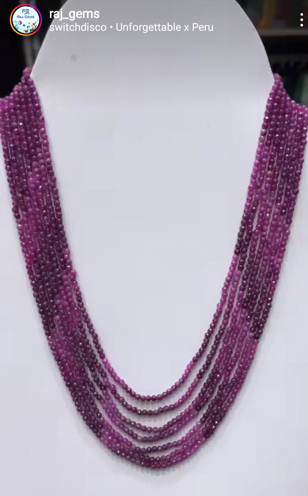 Natural Ruby Corundum Gemstone Beads Necklace