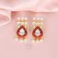 925 Silver Polki Red Earring
