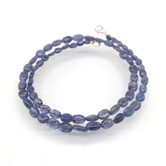 Natural Tanzanite Oval Smooth Beaded Necklace