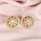 925 Silver Designer Green Stud Earrings