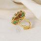 925 Silver Green Adjustable Ring
