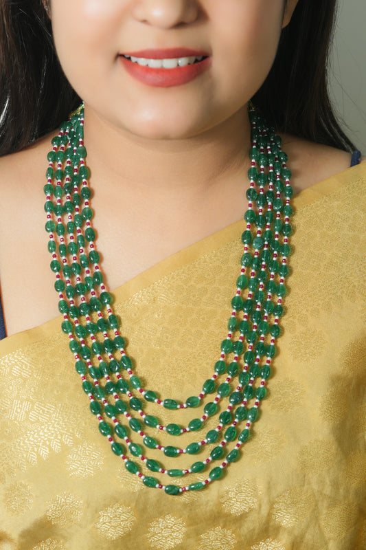 Natural Aventurine Gemstone Oval Beads Necklace Jewelry RBOGO