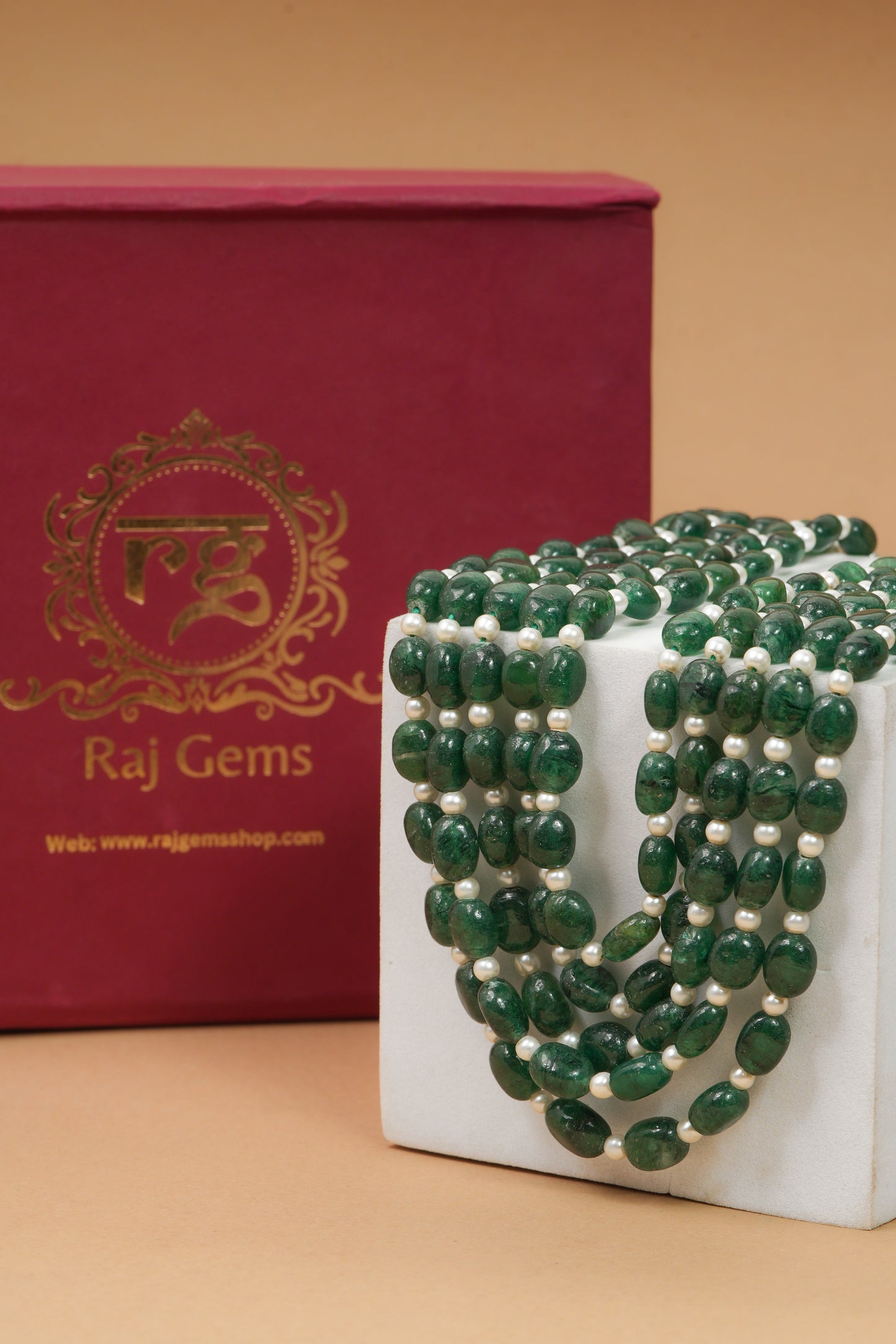 Natural Green Aventurine Gemstone Beads Necklace Jewelry RBOGO