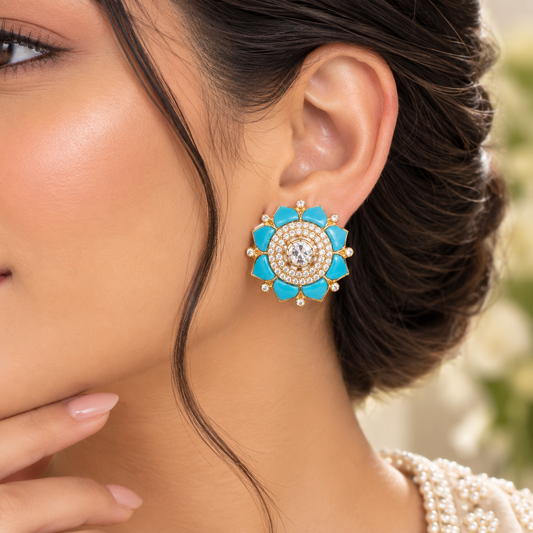 925 Silver Turquoise Stud Earring
