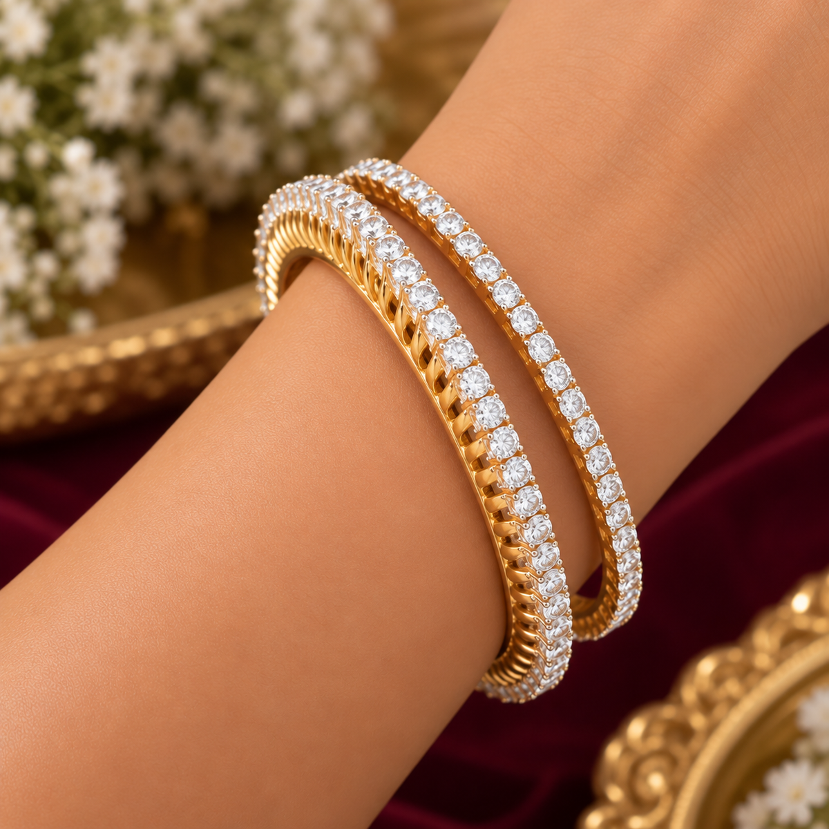 925 Silver Moissanite Bangle