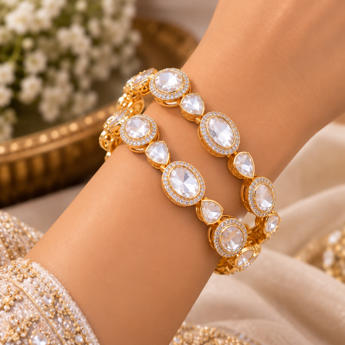 925 Silver Moissanite Bangle