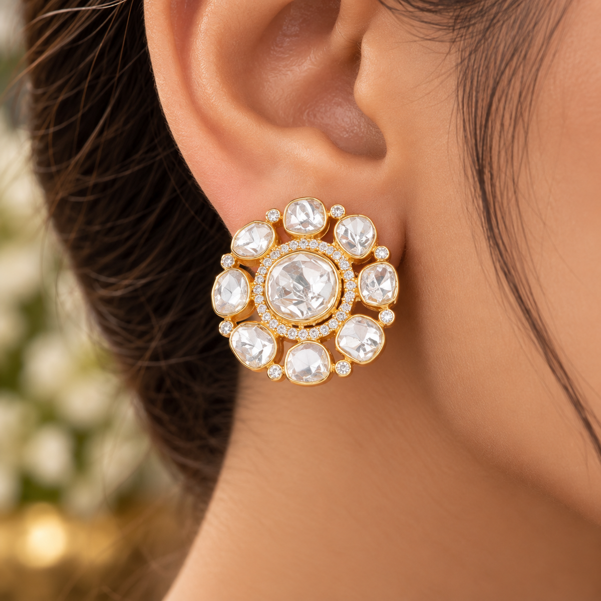 925 Silver Moissanite Stud Earring