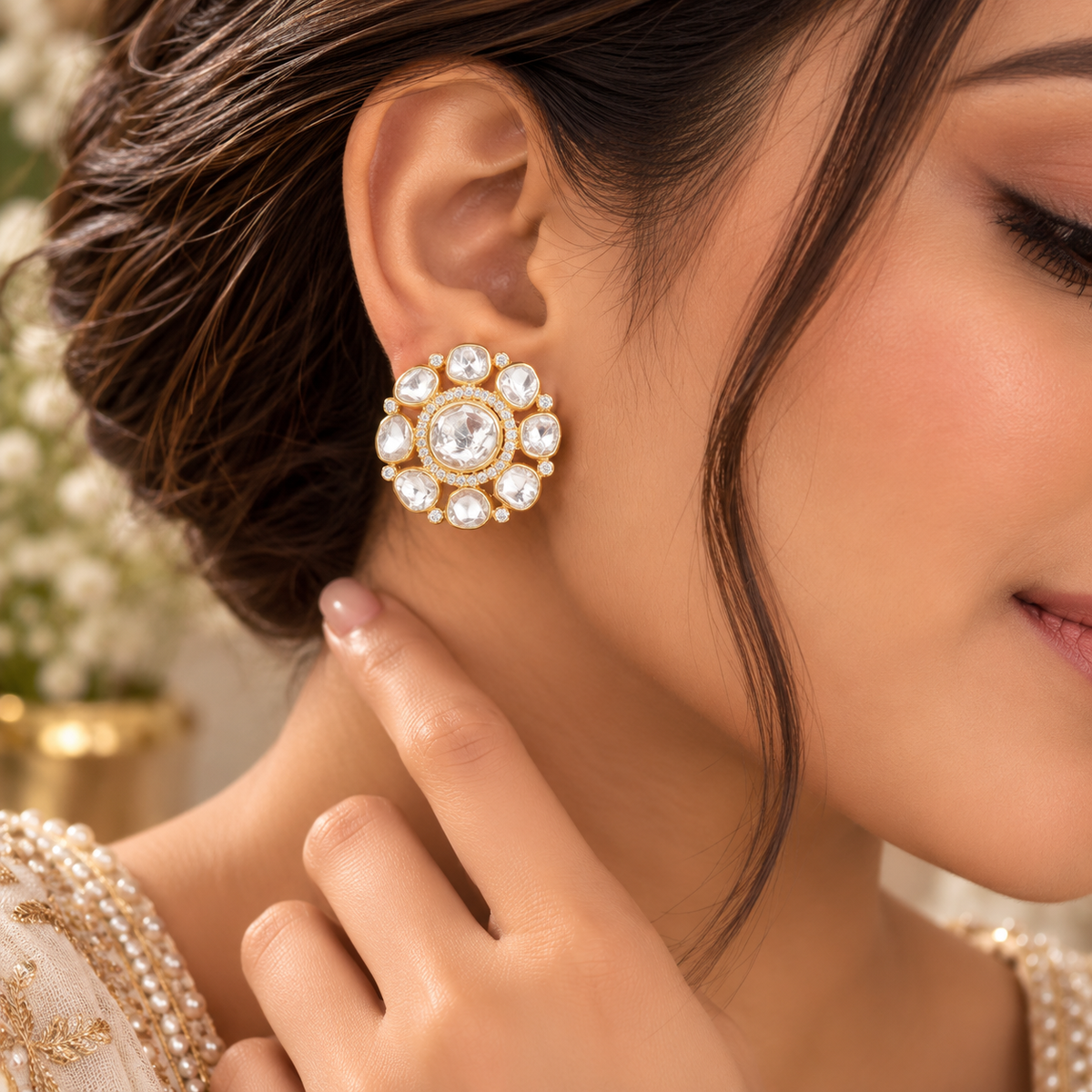 925 Silver Moissanite Stud Earring
