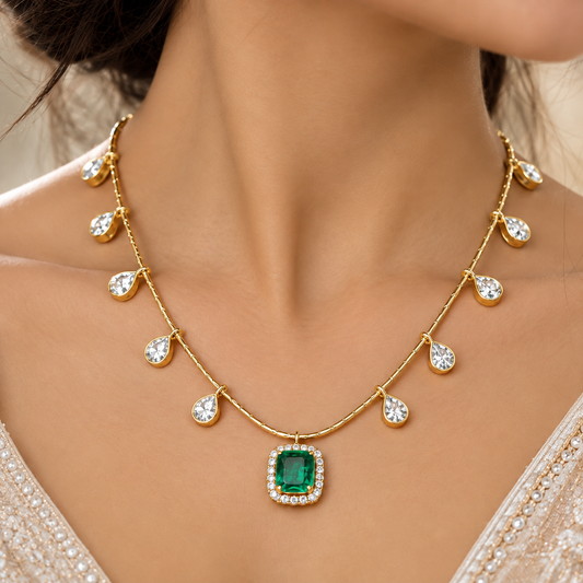 Pure Green Designer Neckline