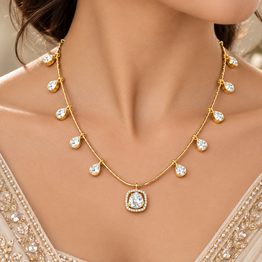 Pure white Designer Neckline