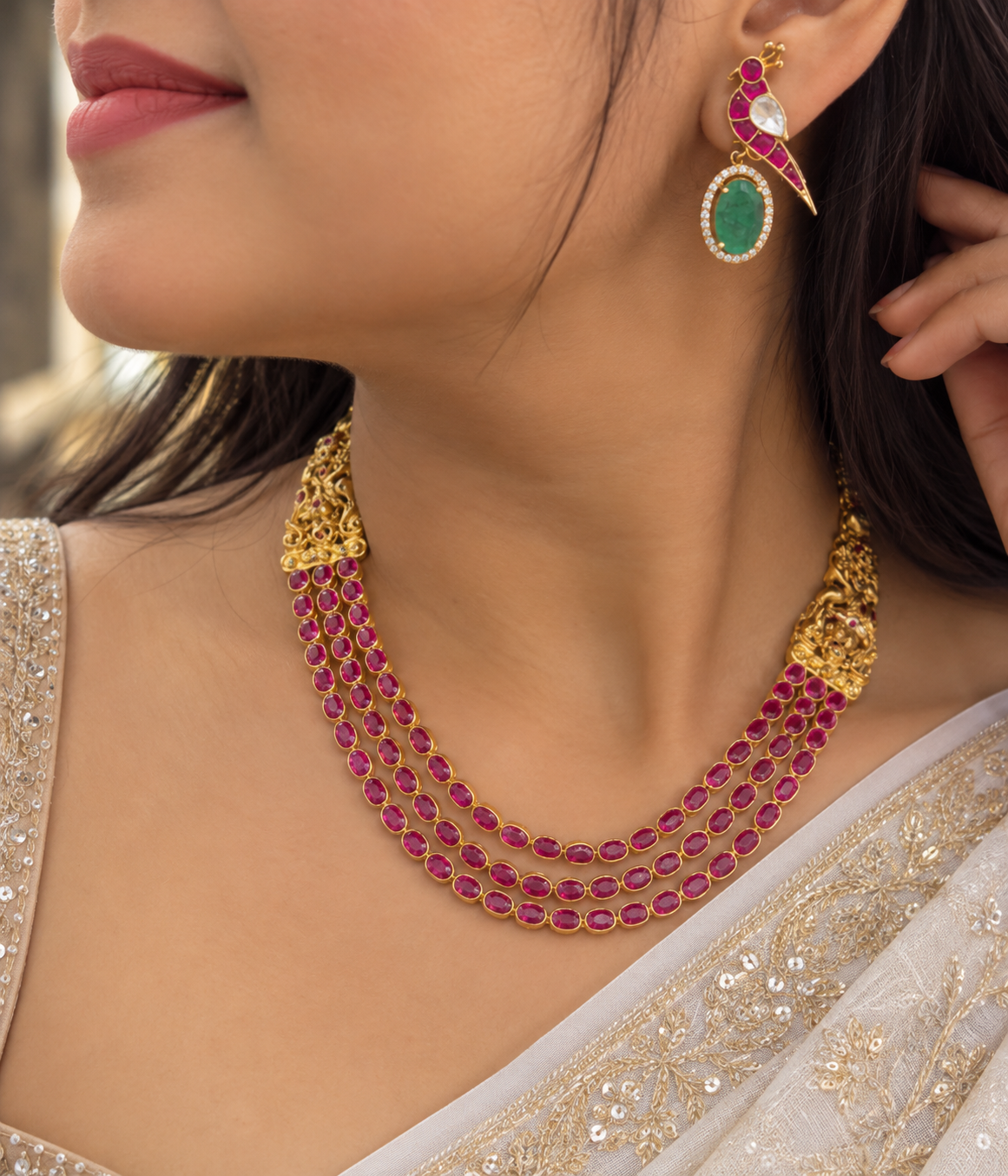 Pure Silver Designer Necklace Set Jewelry