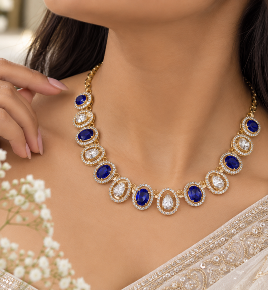 Pure Silver Designer Gemstone Necklace Jewelry