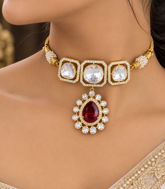 Designer Pure Silver Choker Necklace