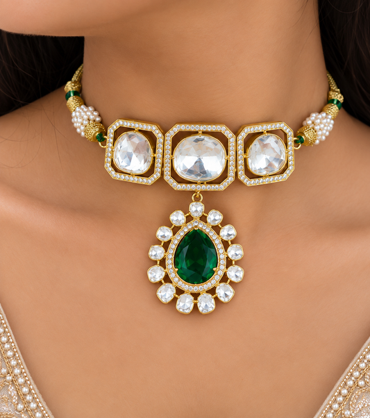 Designer Pure Silver Choker Necklace