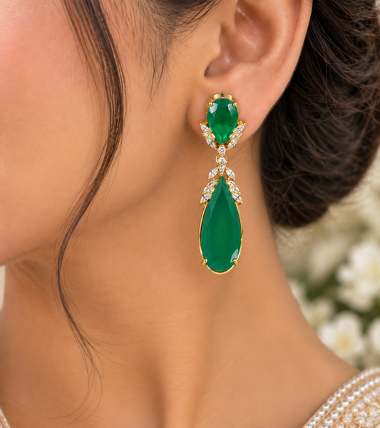 925 Silver Designer Green earrings